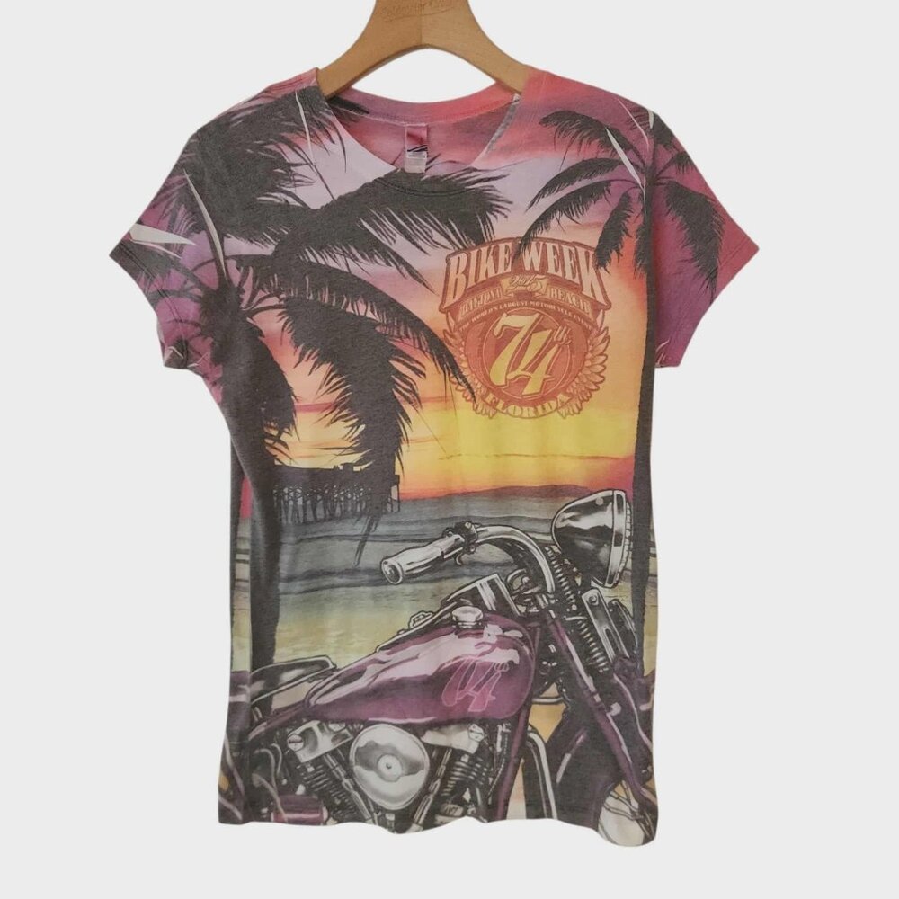 Daytona‎ Bike Week 2015 74th Annual T-Shirt Colorful Motorcycle Womens XL